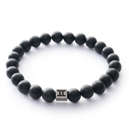 Image de GEMINI - Bracelet homme Pierre Naturelle Noir Mat