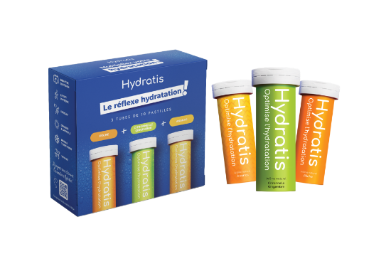 Image sur HYDRATIS - 3 tubes de 10 pastilles effervescentes d'hydratation