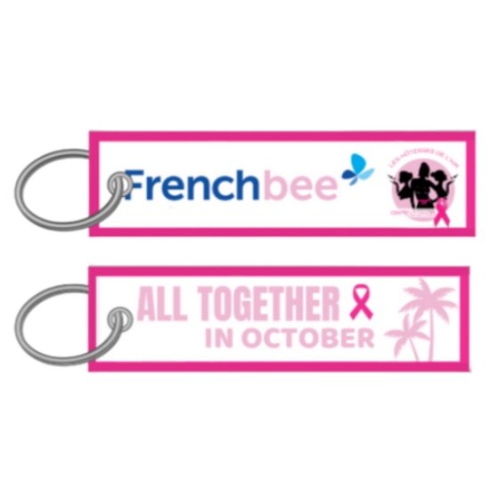 Image sur FRENCH BEE - Porte-clés Flamme Octobre Rose